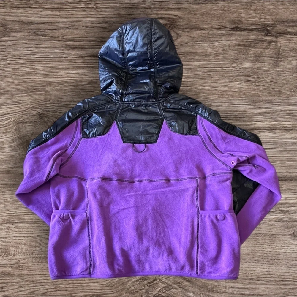 NWT Free People Go The Distance Fleece Jacket in Red Violet/Black Combo